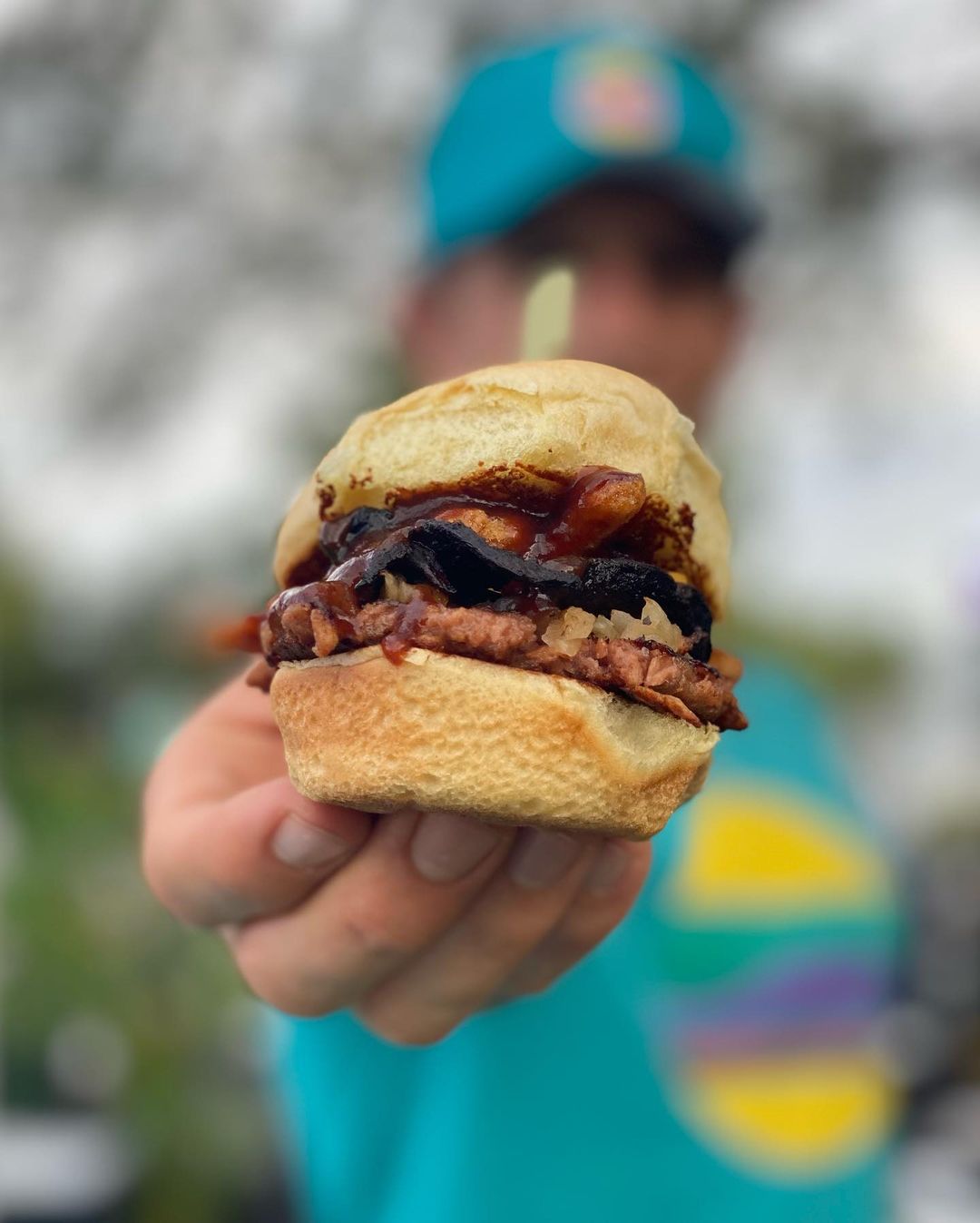 mushroom bbq bacon burger